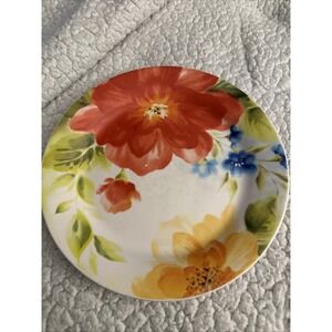 Pier 1 AMELIA‎ Salad Plate 9" Multicolor Flowers Vibrant